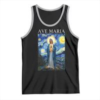 Virgin Mary Starry Night Tank Top Mother of Christ Catholic - Wonder Print Shop