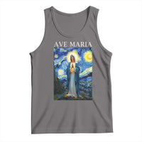 Virgin Mary Starry Night Tank Top Mother of Christ Catholic - Wonder Print Shop