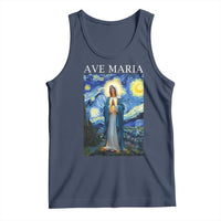 Virgin Mary Starry Night Tank Top Mother of Christ Catholic - Wonder Print Shop