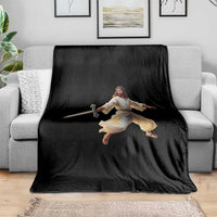 Funny Fencing Jesus Throw Blanket Combat Sport Christan Lover - Wonder Print Shop