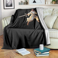Funny Fencing Jesus Throw Blanket Combat Sport Christan Lover - Wonder Print Shop
