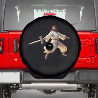 Funny Fencing Jesus Spare Tire Cover Combat Sport Christan Lover - Wonder Print Shop