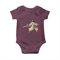 Funny Fencing Jesus Baby Onesie Combat Sport Christan Lover - Wonder Print Shop