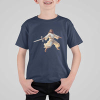 Funny Fencing Jesus T Shirt For Kid Combat Sport Christan Lover - Wonder Print Shop