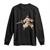 Funny Fencing Jesus Long Sleeve Shirt Combat Sport Christan Lover - Wonder Print Shop