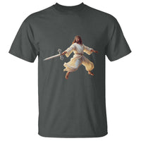 Funny Fencing Jesus T Shirt Combat Sport Christan Lover - Wonder Print Shop