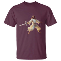 Funny Fencing Jesus T Shirt Combat Sport Christan Lover - Wonder Print Shop