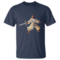 Funny Fencing Jesus T Shirt Combat Sport Christan Lover - Wonder Print Shop