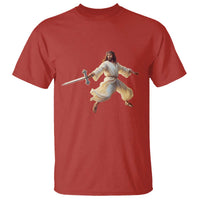 Funny Fencing Jesus T Shirt Combat Sport Christan Lover - Wonder Print Shop