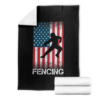 American Flag Fencing USA Patriotic Throw Blanket - Wonder Print Shop