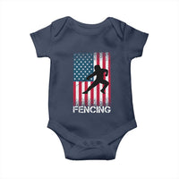 American Flag Fencing USA Patriotic Baby Onesie - Wonder Print Shop