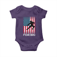 American Flag Fencing USA Patriotic Baby Onesie - Wonder Print Shop