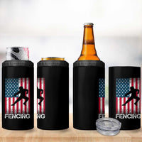 American Flag Fencing USA Patriotic 4 in 1 Can Cooler Tumbler