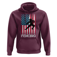 American Flag Fencing USA Patriotic Hoodie - Wonder Print Shop