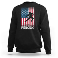 American Flag Fencing USA Patriotic Sweatshirt - Wonder Print Shop