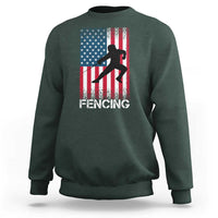 American Flag Fencing USA Patriotic Sweatshirt - Wonder Print Shop