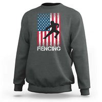 American Flag Fencing USA Patriotic Sweatshirt - Wonder Print Shop