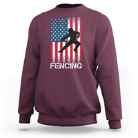 American Flag Fencing USA Patriotic Sweatshirt - Wonder Print Shop