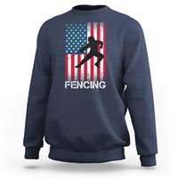 American Flag Fencing USA Patriotic Sweatshirt - Wonder Print Shop