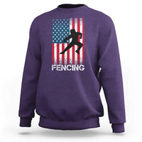 American Flag Fencing USA Patriotic Sweatshirt - Wonder Print Shop