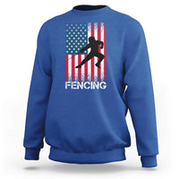 American Flag Fencing USA Patriotic Sweatshirt - Wonder Print Shop