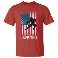 American Flag Fencing USA Patriotic T Shirt - Wonder Print Shop
