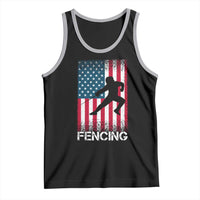 American Flag Fencing USA Patriotic Tank Top - Wonder Print Shop