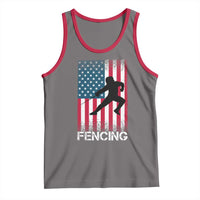 American Flag Fencing USA Patriotic Tank Top - Wonder Print Shop