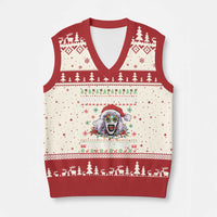 Terrifier Santa Xmas V-Neck Knit Sweater Vest Getting Into The Holiday Spirit Horror Movie - Wonder Print Shop