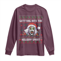 Terrifier Santa Christmas Long Sleeve Shirt Getting Into The Holiday Spirit Horror Movie - Wonder Print Shop