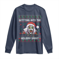 Terrifier Santa Christmas Long Sleeve Shirt Getting Into The Holiday Spirit Horror Movie - Wonder Print Shop
