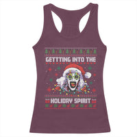 Terrifier Santa Christmas Racerback Tank Top Getting Into The Holiday Spirit Horror Movie - Wonder Print Shop