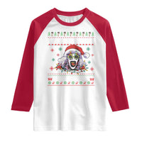 Terrifier Santa Christmas Raglan Shirt Getting Into The Holiday Spirit Horror Movie - Wonder Print Shop