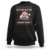 Terrifier Santa Christmas Sweatshirt Getting Into The Holiday Spirit Horror Movie - Wonder Print Shop