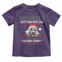 Terrifier Santa Christmas Toddler T Shirt Getting Into The Holiday Spirit Horror Movie - Wonder Print Shop