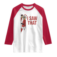 Terrifier Santa Christmas Movie Raglan Shirt I Saw That Meme - Wonder Print Shop