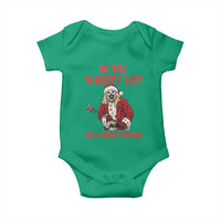 Terrifier Santa Christmas Movie Baby Onesie On The Naughty List And I Regret Nothing - Wonder Print Shop