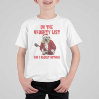 Terrifier Santa Christmas Movie T Shirt For Kid On The Naughty List And I Regret Nothing - Wonder Print Shop