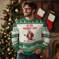 Terrifier Santa Xmas Movie Ugly Christmas Sweater On The Naughty List And I Regret Nothing - Wonder Print Shop