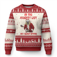 Terrifier Santa Xmas Movie Ugly Christmas Sweater On The Naughty List And I Regret Nothing - Wonder Print Shop