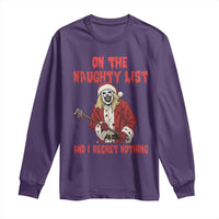 Terrifier Santa Christmas Movie Long Sleeve Shirt On The Naughty List And I Regret Nothing - Wonder Print Shop