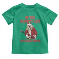 Terrifier Santa Christmas Movie Toddler T Shirt On The Naughty List And I Regret Nothing - Wonder Print Shop
