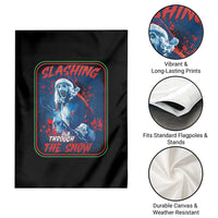 Terrifier Santa Christmas Garden Flag Slashing Through The Snow - Wonder Print Shop