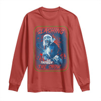 Terrifier Santa Christmas Long Sleeve Shirt Slashing Through The Snow - Wonder Print Shop