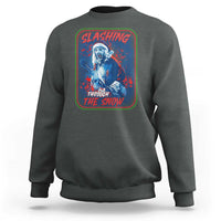 Terrifier Santa Christmas Sweatshirt Slashing Through The Snow - Wonder Print Shop