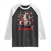 67 Terrifier Santa Horror Christmas Raglan Shirt Funny Six Seven Meme Holiday Movie - Wonder Print Shop