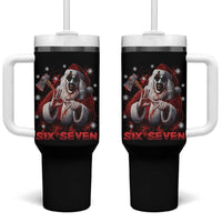 67 Terrifier Santa Horror Christmas Tumbler With Handle Funny Six Seven Meme Holiday Movie - Wonder Print Shop