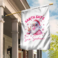 67 Six Seven Pink Santa Christmas Meme Garden Flag - Wonder Print Shop