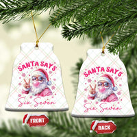 67 Six Seven Pink Santa Christmas Meme Ceramic Ornament - Wonder Print Shop