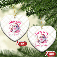 67 Six Seven Pink Santa Christmas Meme Ceramic Ornament - Wonder Print Shop